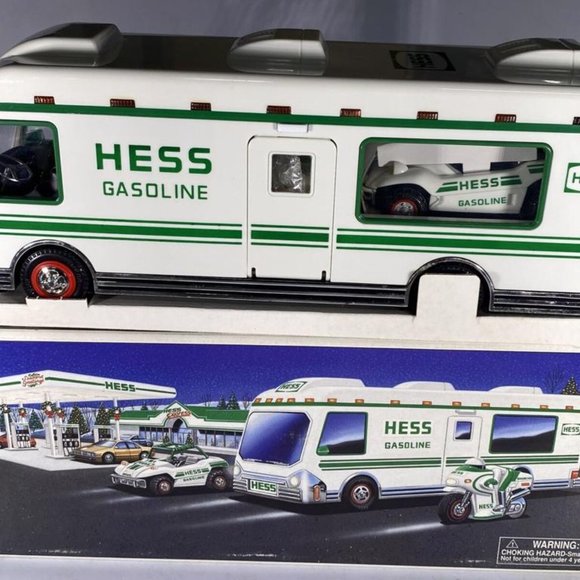 1998 Hess | Recreation Van with Dune Buggy and Motorcycle | Toy Truck - Picture 3 of 6